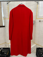 Load image into Gallery viewer, aw2009 Yohji Yamamoto Vibrant Red Reversible Chester Coat with Yuzen Dyed Jaguar Lining - Size L