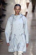 Load image into Gallery viewer, ss2004 Issey Miyake Light Blue Bungee Cord Long Raincoat - Size M