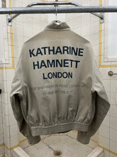 Load image into Gallery viewer, 1980s Katharine Hamnett Light Beige Bomber with Back Logo Print - Size M