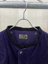 Load image into Gallery viewer, 1990s Armani Modular Hunting Jacket with Purple Corduroy Base and Red Quilted Nylon Sleeves - Size L