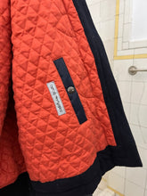 Load image into Gallery viewer, aw1983 Armani Navy Wooden Toggle Closure Bomber with Removable Hood - Size M