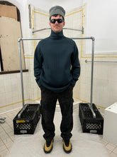 Load image into Gallery viewer, 1990s World Wide Web Aqua Turtleneck with Overlock Stitching Detail - Size L