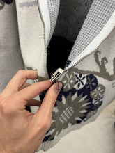 Load image into Gallery viewer, 1980s Marithe Francois Girbaud x Maillaparty Oversized Graphic Intarsia Knit Zipper Sweater - Size L