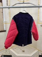 Load image into Gallery viewer, 1990s Armani Modular Hunting Jacket with Purple Corduroy Base and Red Quilted Nylon Sleeves - Size L