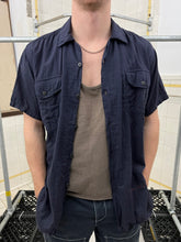Load image into Gallery viewer, 1990s World Wide Web Light Cotton Navy Button Down Shirt - Size M