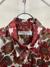 Load image into Gallery viewer, 1980s Katharine Hamnett Oversized Red Floral Cargo Shirt - Size OS