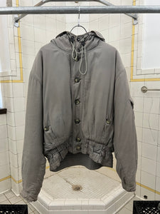 1980s Armani Grey Oversized N2B Padded Bomber - Size XL