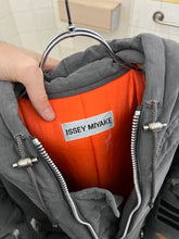 Load image into Gallery viewer, 1990s Issey Miyake Hooded Puffer Coat with Embroidered Sleeves - Size L