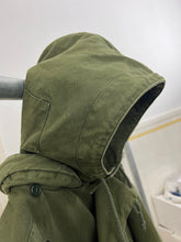 Load image into Gallery viewer, 1980s Katharine Hamnett Padded Canvas Double Breasted Bomber with Packable Hood - Size OS