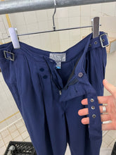 Load image into Gallery viewer, 1980s Marithe Francois Girbaud Purple Suit Trousers with Asymmetric Belt Closure - Size L