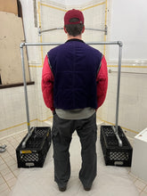 Load image into Gallery viewer, 1990s Armani Modular Hunting Jacket with Purple Corduroy Base and Red Quilted Nylon Sleeves - Size L