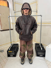 Load image into Gallery viewer, 1990s Armani Heavy Brown Leather and Boa Lined Hooded Dual Closure Jacket - Size XL
