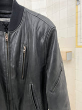 Load image into Gallery viewer, 1980s Katharine Hamnett Black Leather Bomber Jacket - Size M
