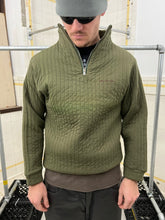 Load image into Gallery viewer, aw1997 World Wide Web Military Green Quarter Zip Sweatshirt - Size M
