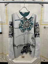 Load image into Gallery viewer, 1980s Marithe Francois Girbaud x Maillaparty Oversized Graphic Intarsia Knit Zipper Sweater - Size L