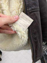 Load image into Gallery viewer, 1990s Armani Heavy Brown Leather and Boa Lined Hooded Dual Closure Jacket - Size XL