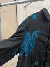 Load image into Gallery viewer, ss1993 Yohji Yamamoto Blue Silk Embroidered Elephant Jacket - Size XL