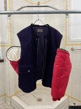 Load image into Gallery viewer, 1990s Armani Modular Hunting Jacket with Purple Corduroy Base and Red Quilted Nylon Sleeves - Size L