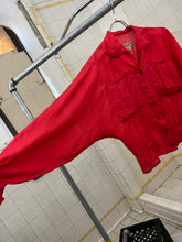 Load image into Gallery viewer, 1980s Katharine Hamnett Cropped Red Silk Shirt - Size S