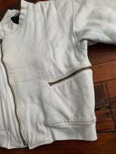 Load image into Gallery viewer, 1980s Issey Miyake White Dual Backzip Heavy Cotton Bomber Jacket with Asymmetric Closure - Size XL