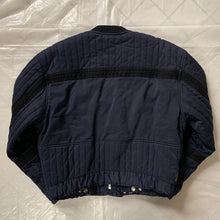 Load image into Gallery viewer, 1980s Armani Heavy Navy Cotton Cropped Bomber with Black Contrast Trim Detailing - Size XL