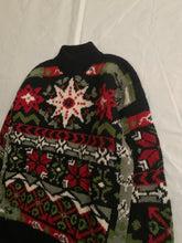 Load image into Gallery viewer, 1990s Katharine Hamnett Graphic Intarsia Turtleneck Sweater - Size XL