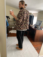 Load image into Gallery viewer, ss1996 Issey Miyake Green &amp; Maroon Graphic Striped Dyed Shirt - Size L
