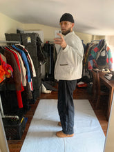 Load image into Gallery viewer, 1980s Issey Miyake White Dual Backzip Heavy Cotton Bomber Jacket with Asymmetric Closure - Size XL