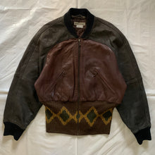 Load image into Gallery viewer, 1990s Armani Cropped Leather Bomber Jacket with Exaggerated Ribbing Hem - Size M