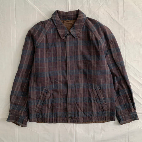 1980s CDGH Earth Tone Plaid Work Blouson - Size L
