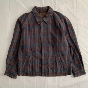 1980s CDGH Earth Tone Plaid Work Blouson - Size L