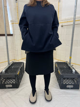 Load image into Gallery viewer, 2000s Mandarina Duck Navy Crewneck with Hidden Mesh Kangaroo Pocket - Size S