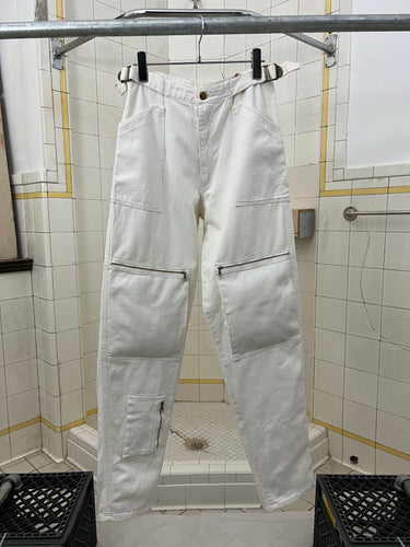 1980s Armani White Twill Flight Pants - Size XS