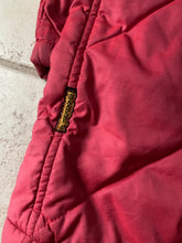 Load image into Gallery viewer, 1990s Armani Textured Iridescent Red Nylon Military Parka with Roll Hood - Size XL