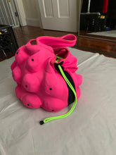 Load image into Gallery viewer, ss2004 Issey Miyake Futuristic Deformed Pink Neoprene Backpack / Tote Bag with Transparent Piping Trim - Size OS