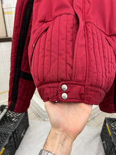 Load image into Gallery viewer, 1990s Armani Heavy Red Cotton Cropped Bomber with Black Contrast Trim Detailing - Size XL