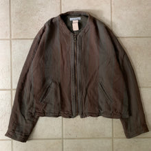 Load image into Gallery viewer, 1990s Armani Cropped Linen Collarless Swing Jacket - Size XL
