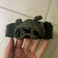 Load image into Gallery viewer, 1990s Armani Lizard Buckle with Swarovski Crystal Belt - Size OS