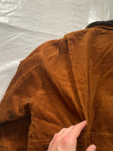 Load image into Gallery viewer, 1990s Armani Burnt Orange Corduroy B-15 Bomber Jacket with Removable Fur Collar and Articulated Shoulder Gusset - Size XL