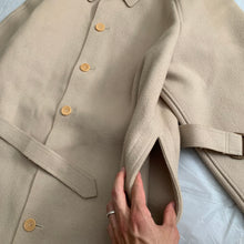 Load image into Gallery viewer, aw1995 Yohji Yamamoto Beige Raw Cut Wool Overcoat - Size OS
