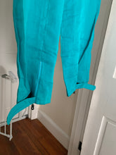 Load image into Gallery viewer, 2000s Armani Teal Linen Technical Trousers with Lampo Zippers - Size M