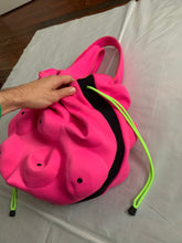 Load image into Gallery viewer, ss2004 Issey Miyake Futuristic Deformed Pink Neoprene Backpack / Tote Bag with Transparent Piping Trim - Size OS