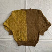 Load image into Gallery viewer, 1980s Armani Batwing Two Tone Mohair Sweater with Brown Leather Eagle Patch - Size M