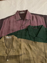 Load image into Gallery viewer, ss1994 Issey Miyake Forest Green Crinkled Shirt - Size L: