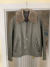 Load image into Gallery viewer, 1994 CDGH Slate Grey Leather Jacket with Removable Fur Collar - Size XL