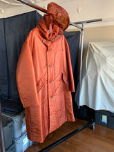 Load image into Gallery viewer, aw1994 Issey Miyake Translucent Burnt Orange Oversize Long Coat with Packable Hood - Size L