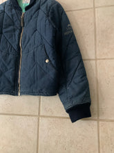 Load image into Gallery viewer, 1990s Armani Cropped Quilted Denim Bomber Jacket - Size L