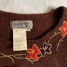 Load image into Gallery viewer, aw1997 Yohji Yamamoto Flower Embroidered Knit Sweater - Size L