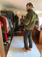 Load image into Gallery viewer, 1980s Issey Miyake Green Wool Turtleneck Sweater with Embossed Graphic - Size L