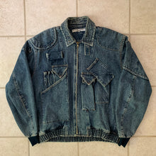 Load image into Gallery viewer, 1980s Katharine Hamnett Washed Denim Cargo Bomber - Size OS